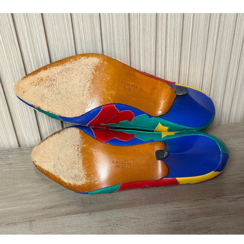 PARADOX by ZALO Multicolored Leather Kitten Heels Women’s Size 6M - Picture 8 of 13